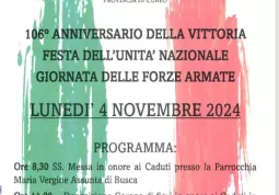 Lunedì la celebrazione del IV Novembtre